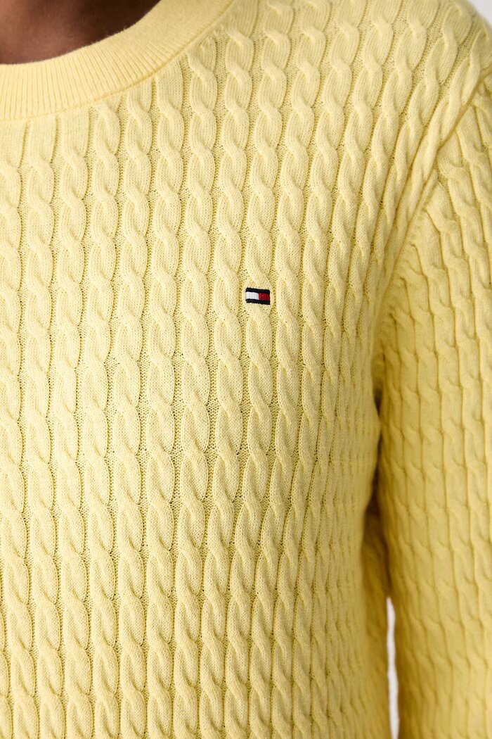 Tommy Hilfiger пуловер дамски от памук жълт WW0WW44993