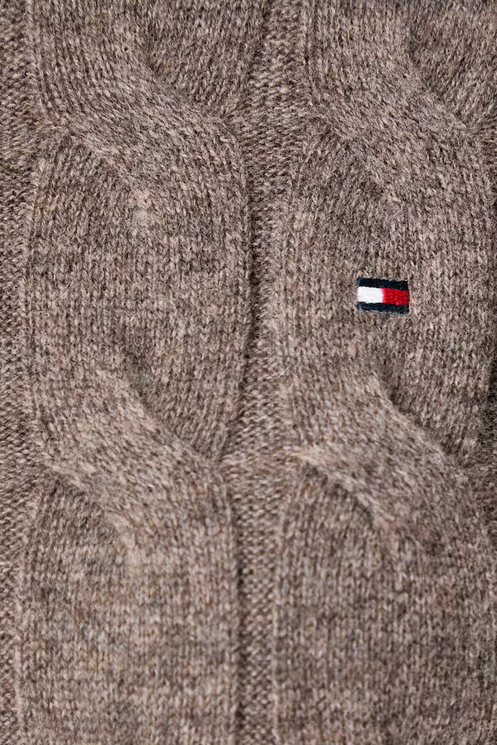 Tommy Hilfiger пуловер дамски от вълна кафяв WW0WW43586