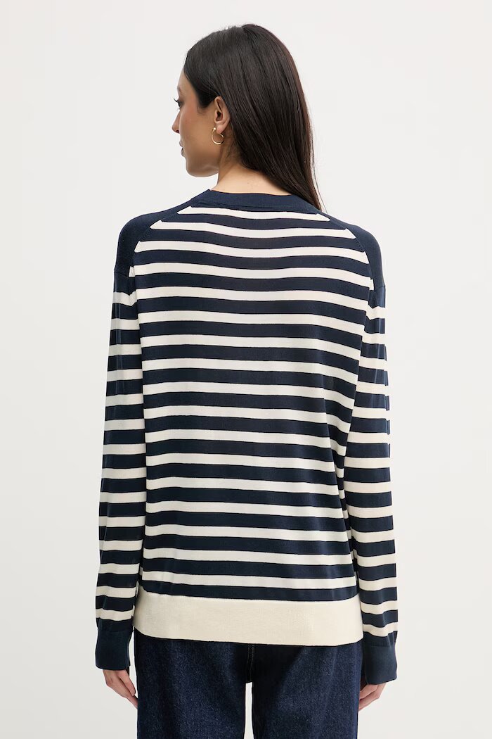 Tommy Hilfiger пуловер дамски с добавена коприна тъмносин WW0WW48501