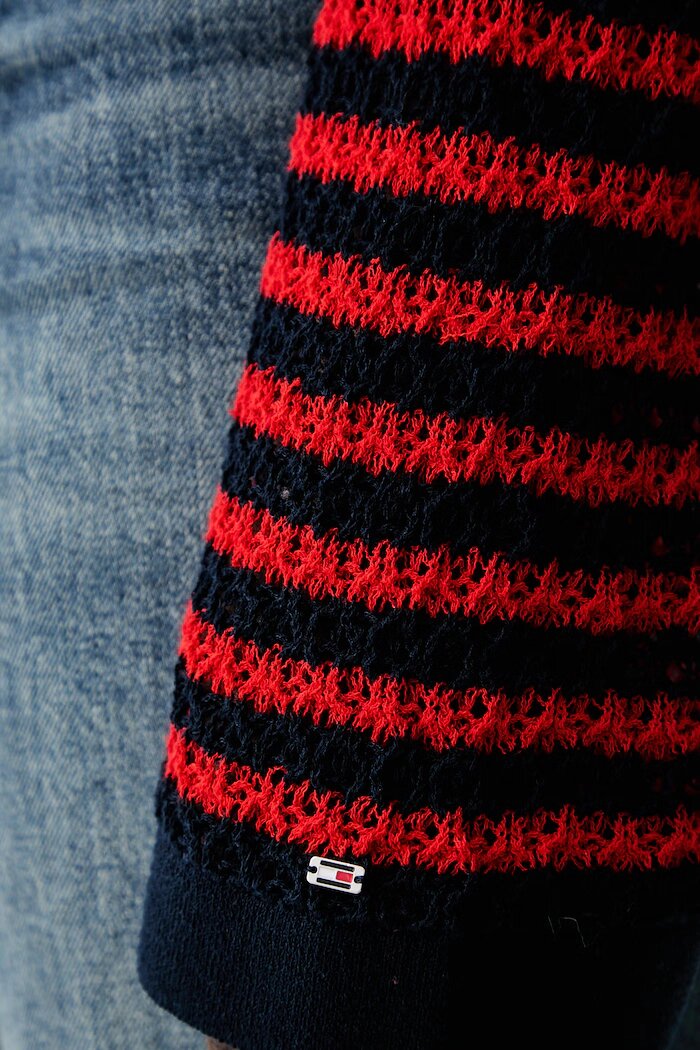 Tommy Hilfiger пуловер дамски с памук червен WW0WW50992