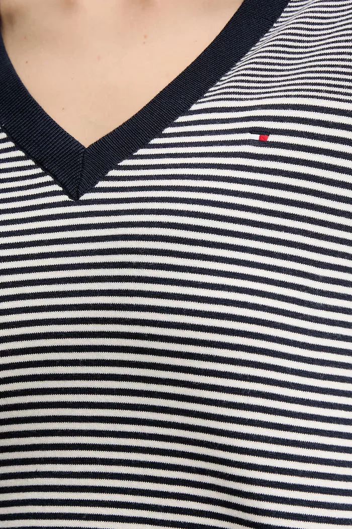 Tommy Hilfiger пуловер дамски с памук тъмносин WW0WW40098