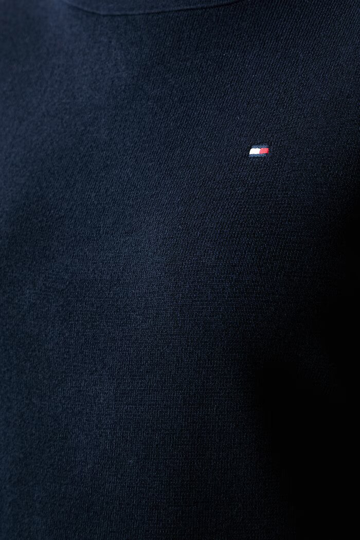 Tommy Hilfiger пуловер дамски с памук тъмносин WW0WW50107