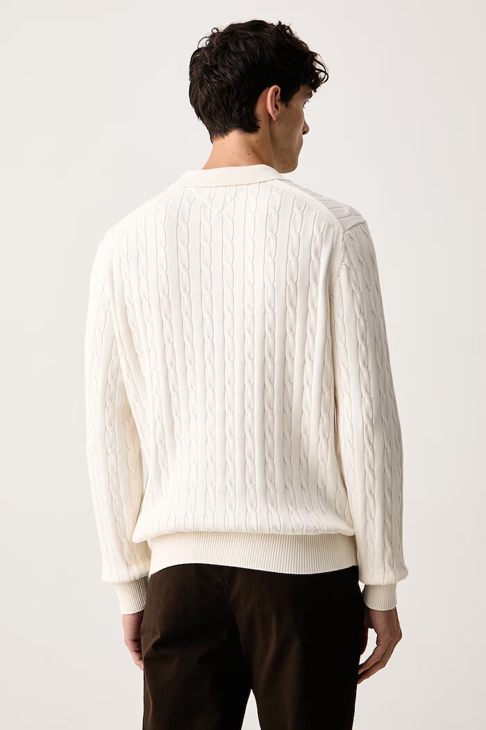 Tommy Hilfiger пуловер мъжки от памук бежов MW0MW41955