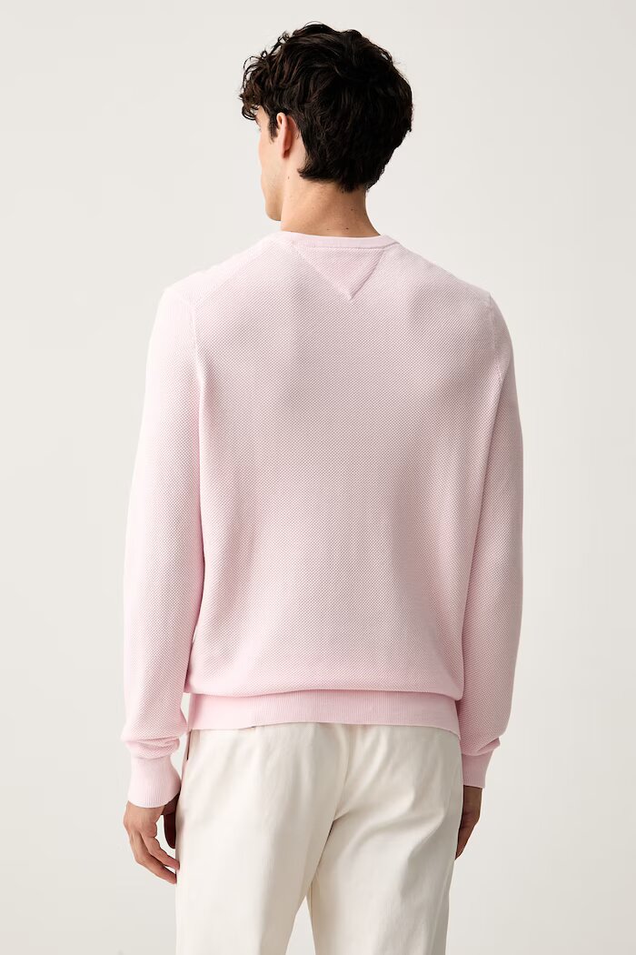 Tommy Hilfiger пуловер мъжки от памук розов MW0MW36347
