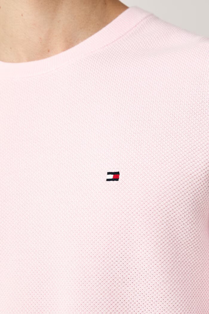 Tommy Hilfiger пуловер мъжки от памук розов MW0MW36347
