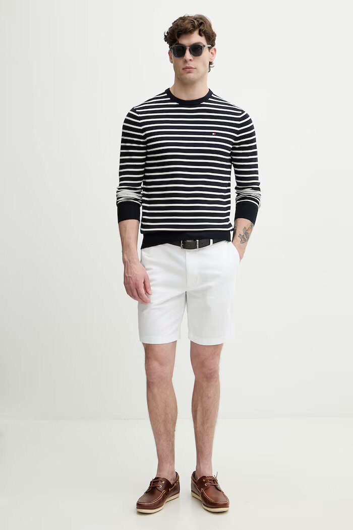 Tommy Hilfiger пуловер мъжки от памук тъмносин MW0MW39999