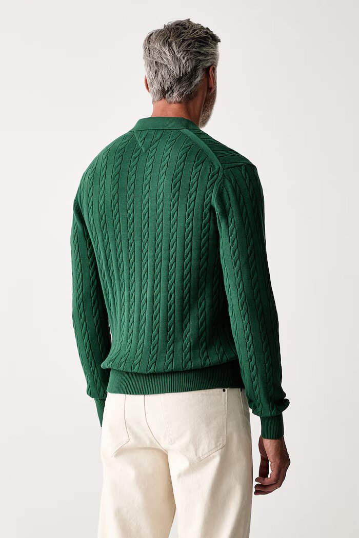 Tommy Hilfiger пуловер мъжки от памук зелен MW0MW41955