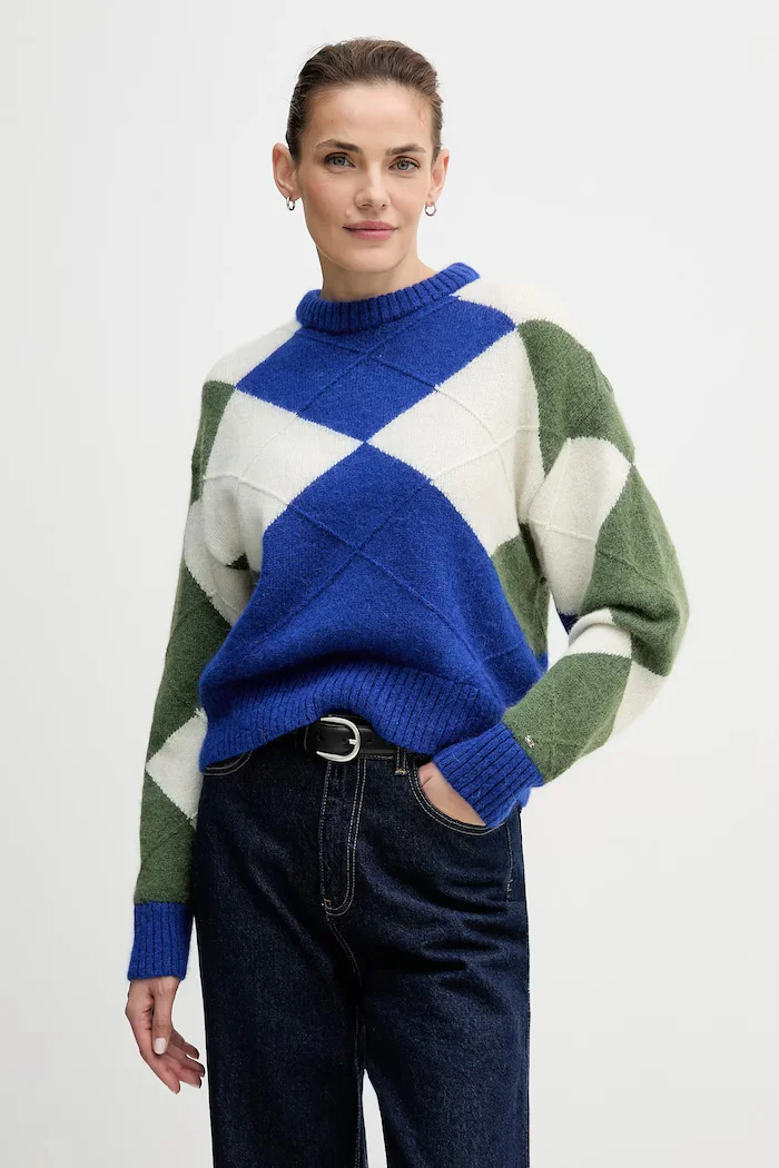 Tommy Hilfiger Пуловер от алпака в синьо WW0WW47464