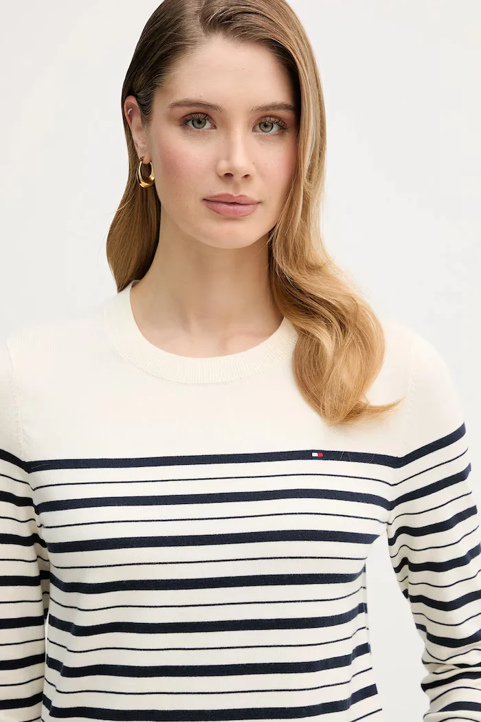 Tommy Hilfiger Пуловер в тъмносиньо от лека материя WW0WW44984