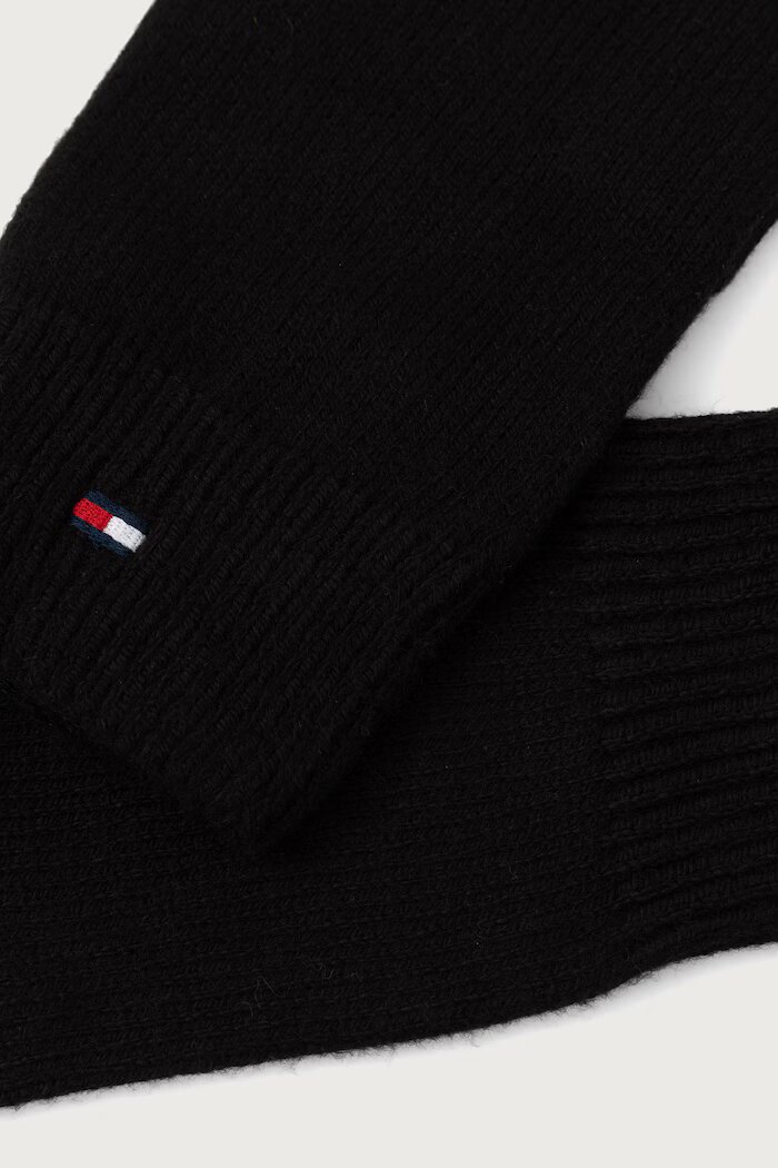 Tommy Hilfiger ръкавици дамски от памучна материя черни AW0AW19131