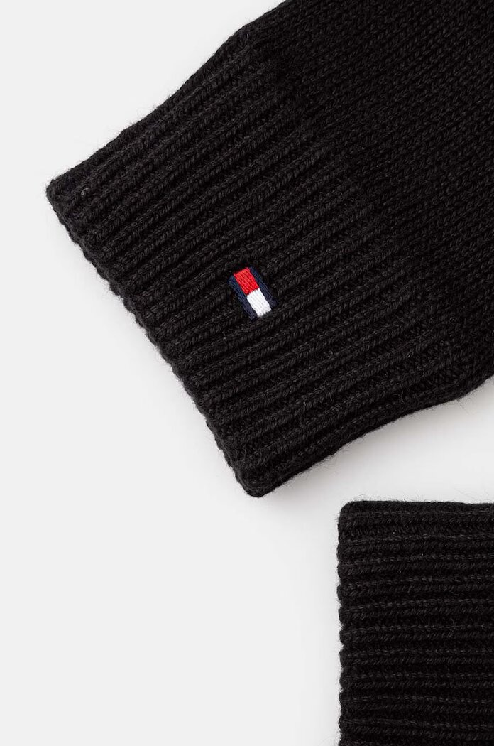 Tommy Hilfiger ръкавици мъжки с кашмир черни AM0AM12845
