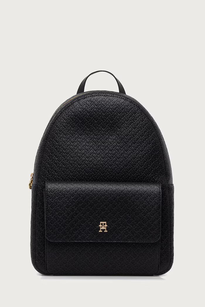 Tommy Hilfiger раница дамска от имитация на кожа черна AW0AW19284