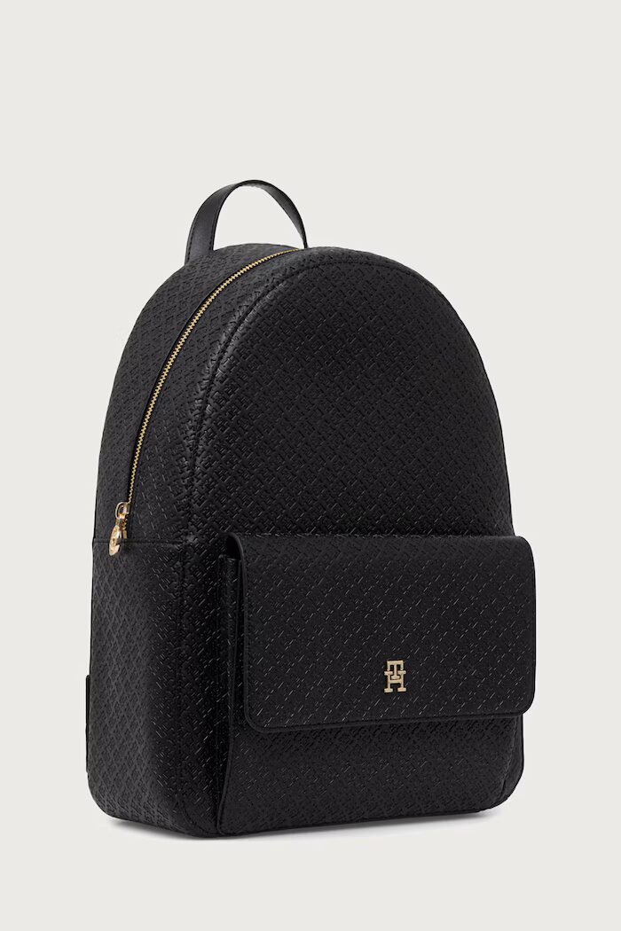 Tommy Hilfiger раница дамска от имитация на кожа черна AW0AW19284