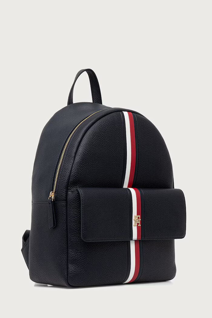 Tommy Hilfiger раница дамска от имитация на кожа тъмносиня AW0AW19335
