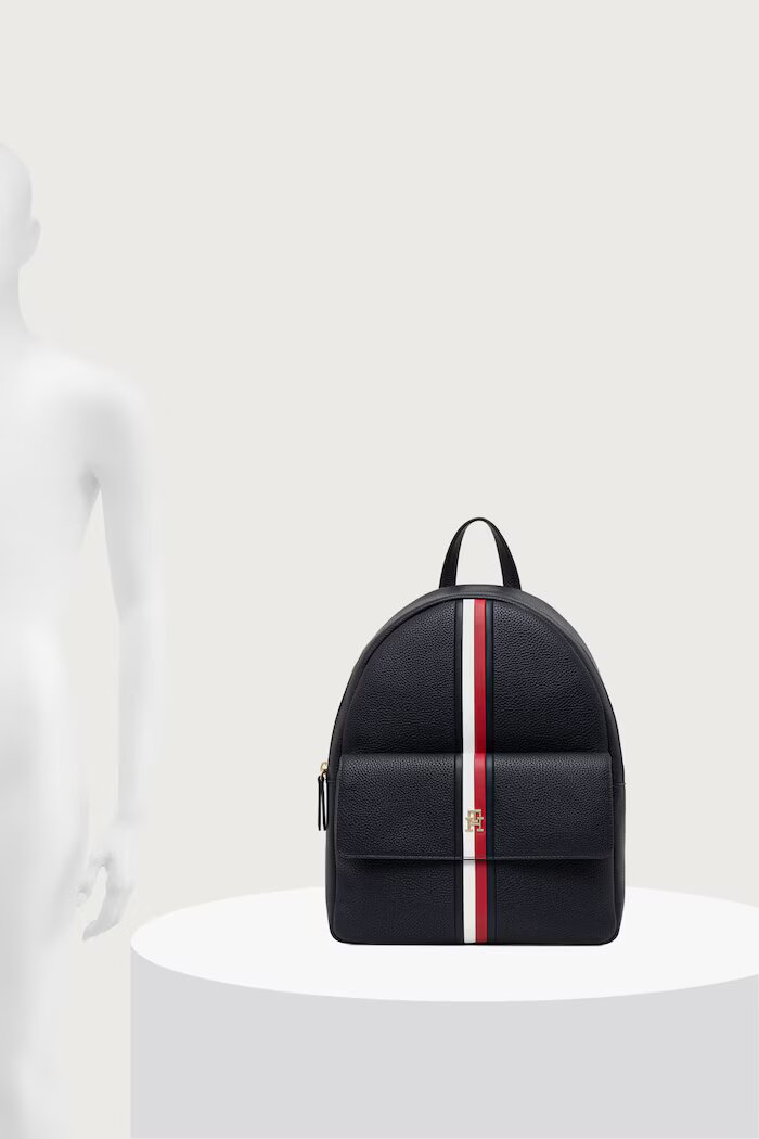 Tommy Hilfiger раница дамска от имитация на кожа тъмносиня AW0AW19335
