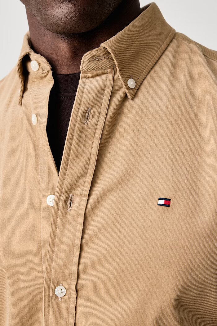 Tommy Hilfiger риза мъжка от джинс бежова MW0MW40486