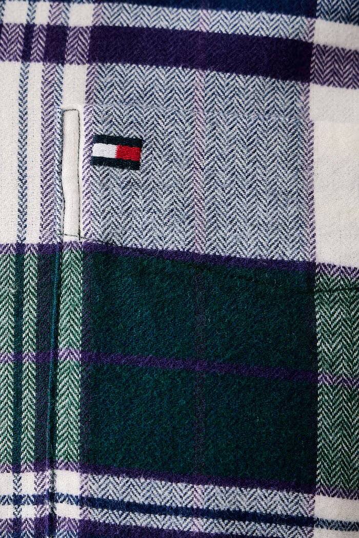 Tommy Hilfiger риза мъжка от памук зелена на каре MW0MW44592