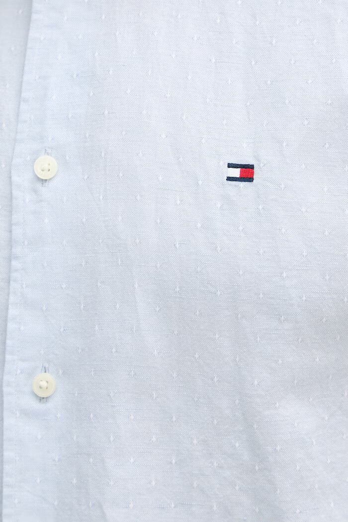 Tommy Hilfiger Риза мъжка с добавен лен синя MW0MW42453