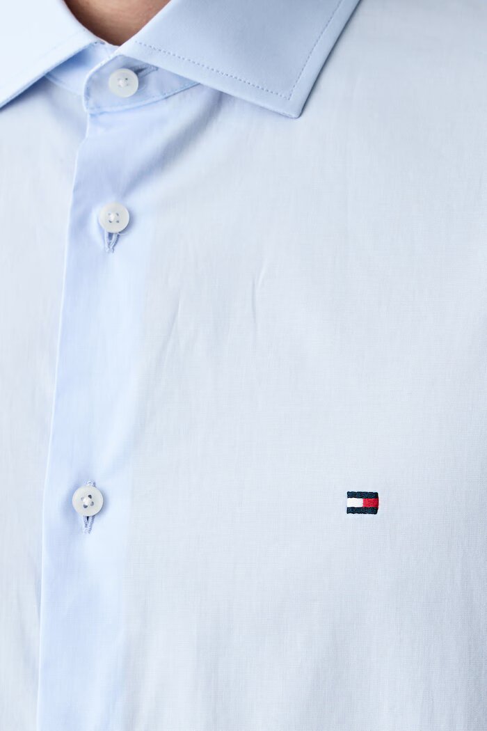Tommy Hilfiger риза мъжка с памук синя MW0MW44710