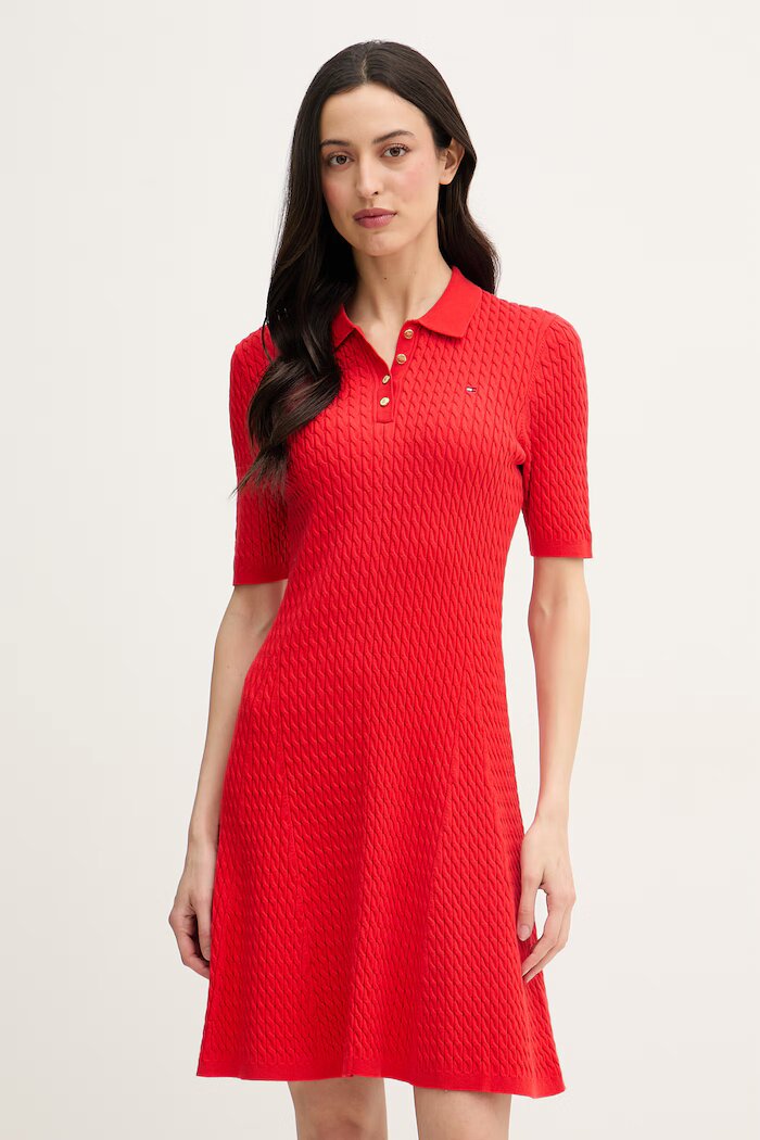 Tommy Hilfiger рокля тип пуловер червена WW0WW48684