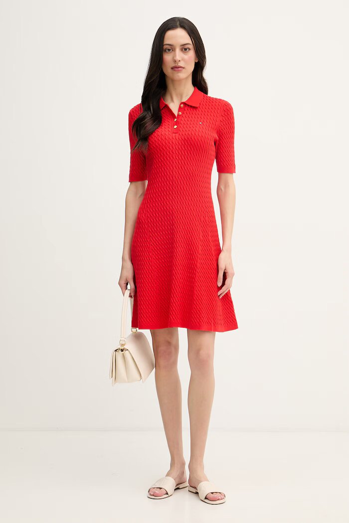 Tommy Hilfiger рокля тип пуловер червена WW0WW48684