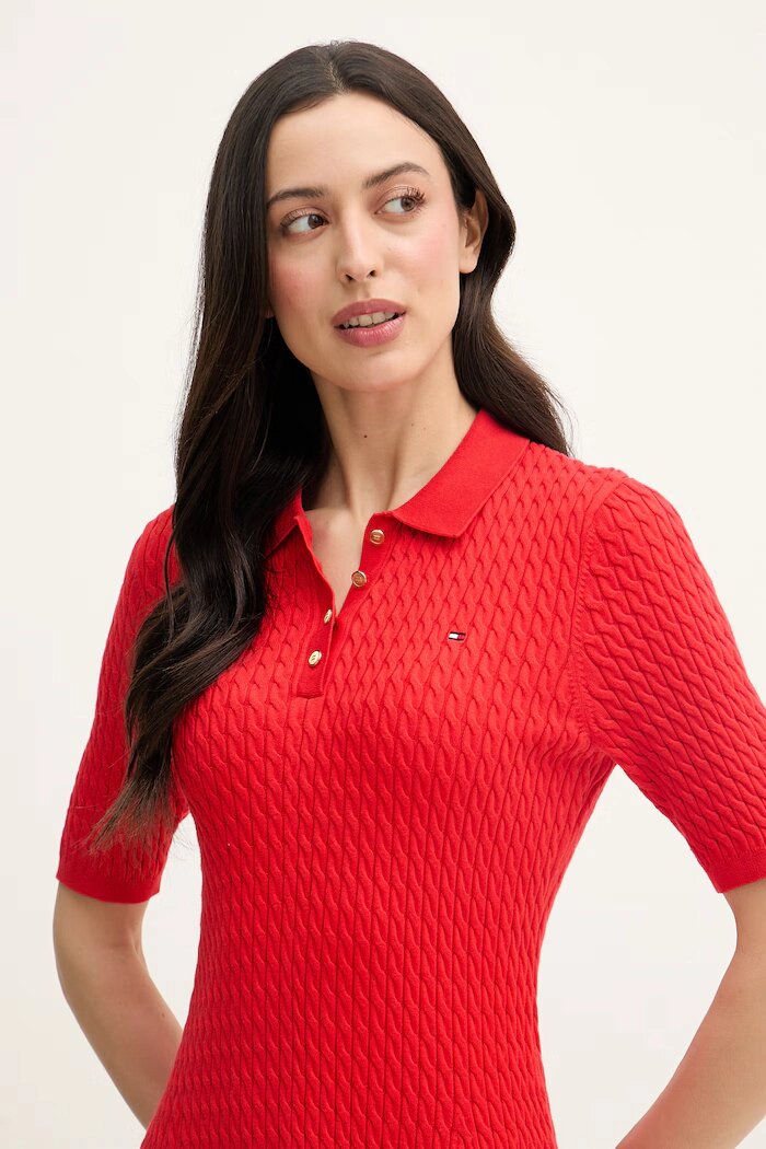 Tommy Hilfiger рокля тип пуловер червена WW0WW48684