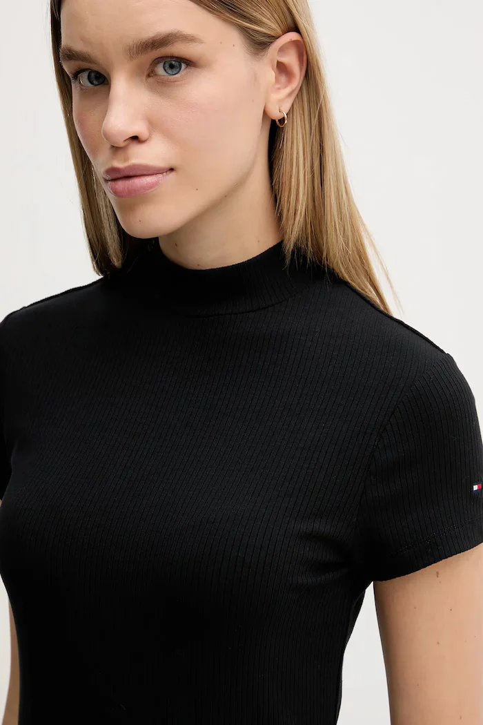 Tommy Hilfiger Рокля в черно дълга със стандартна кройка WW0WW47860