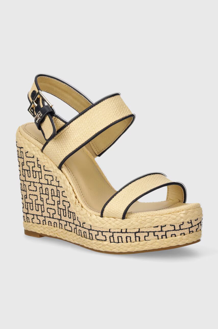 Tommy Hilfiger Сандали PLATFORM TH MONO RAFIA WEDGE