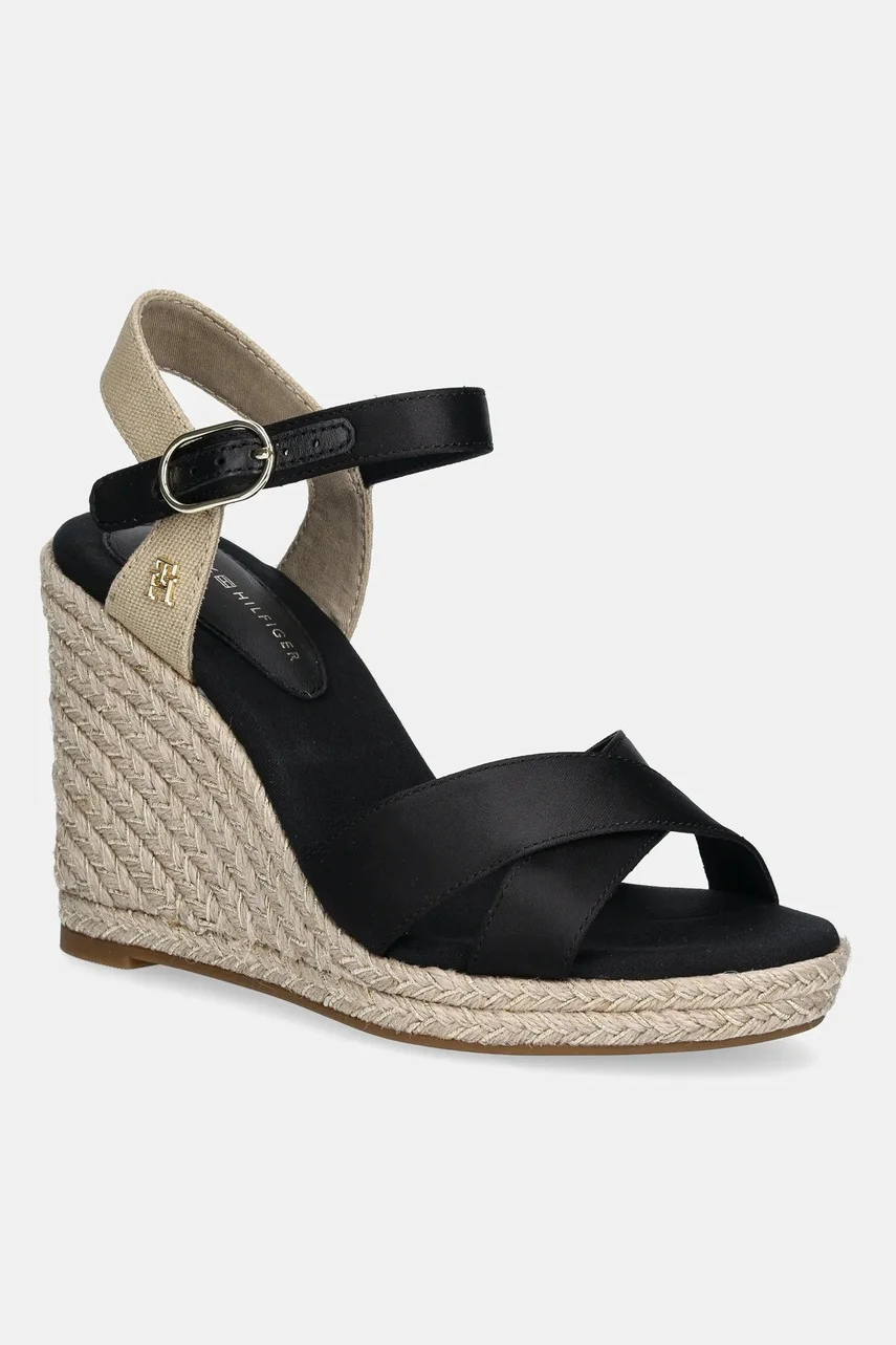 Tommy Hilfiger Сандали SATIN HIGH WEDGE ESPADRILLE