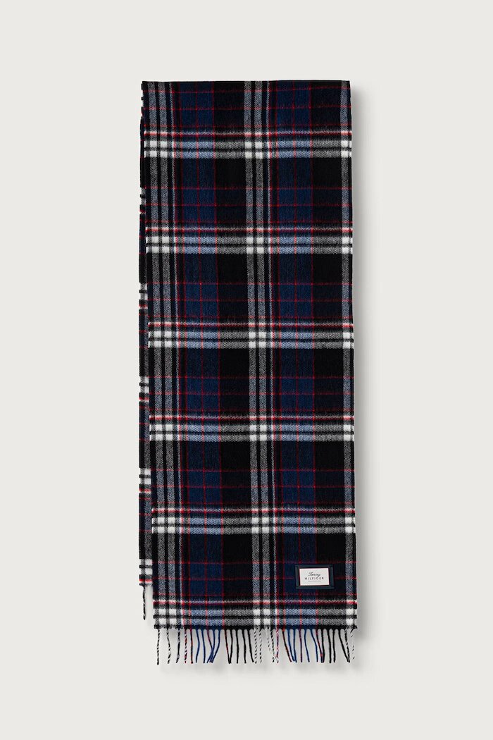 Tommy Hilfiger шал мъжки от вълна черен AM0AM14577