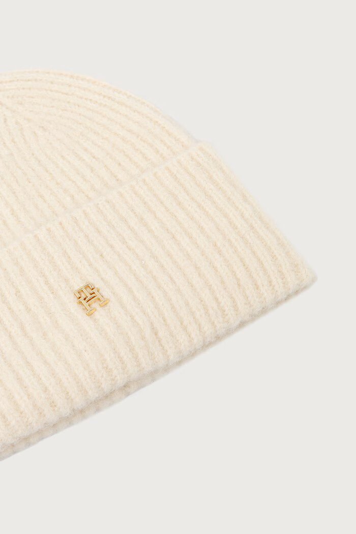 Tommy Hilfiger шапка beanie дамска от вълнена материя бежова AW0AW19104