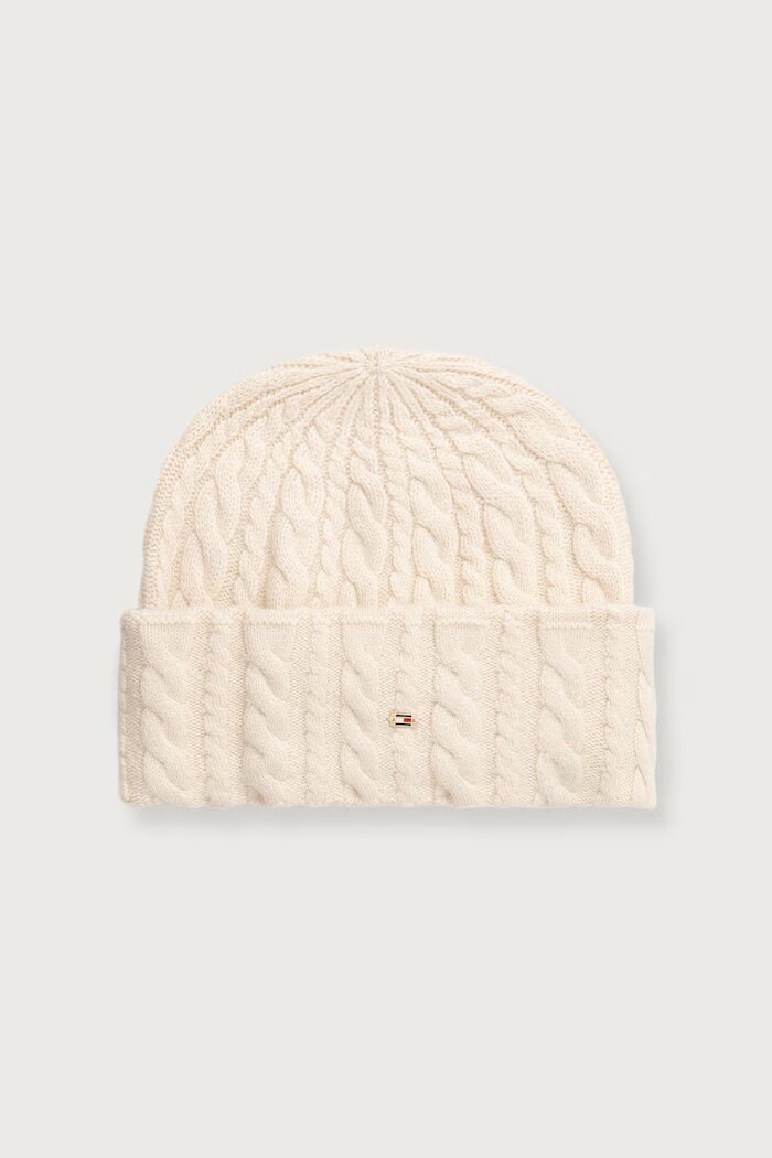 Tommy Hilfiger шапка beanie дамска от вълнена материя бежова AW0AW19111