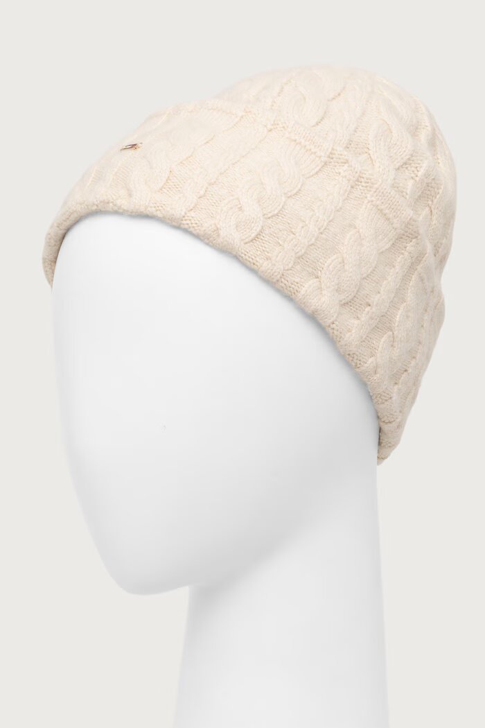 Tommy Hilfiger шапка beanie дамска от вълнена материя бежова AW0AW19111