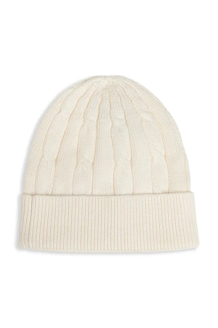 Tommy Hilfiger шапка beanie за деца от памук бежова KA0KA00101