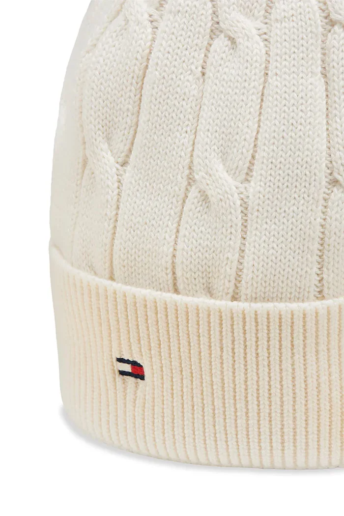 Tommy Hilfiger шапка beanie за деца от памук бежова KA0KA00101