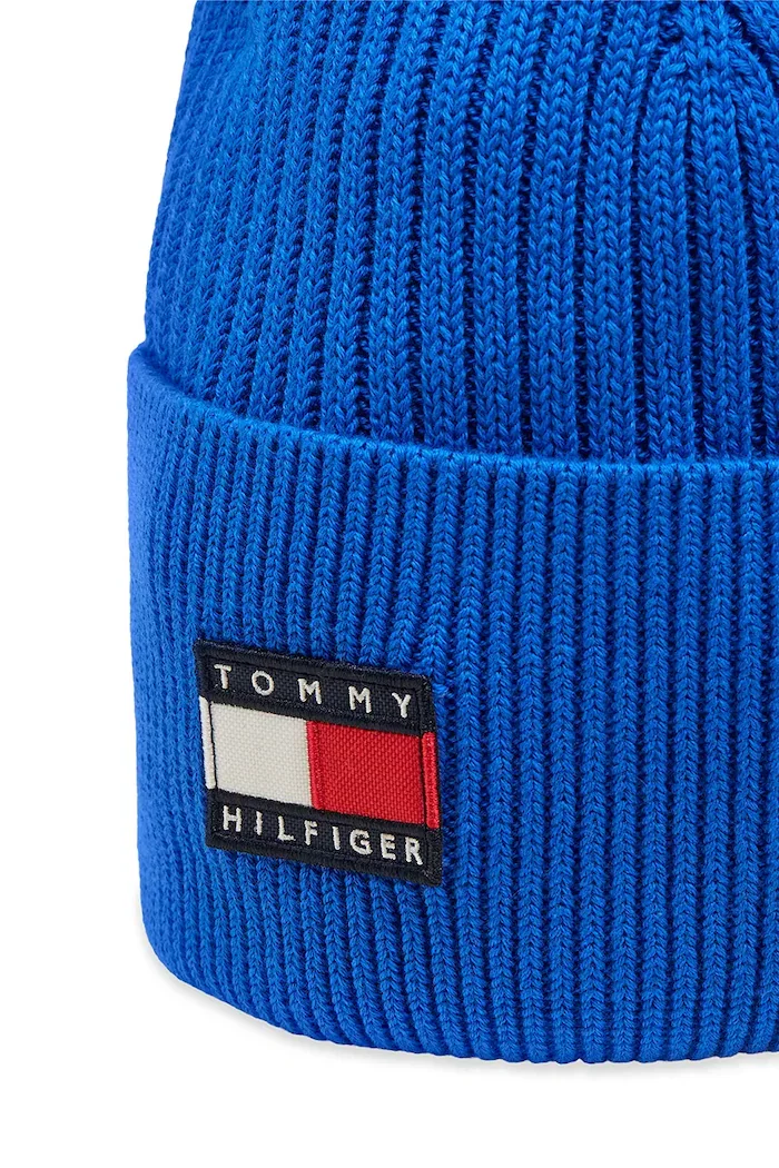 Tommy Hilfiger шапка beanie за деца от памук синя KA0KA00119