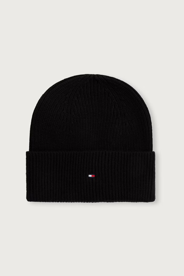 Tommy Hilfiger шапка дамска с вълна черна AW0AW19102