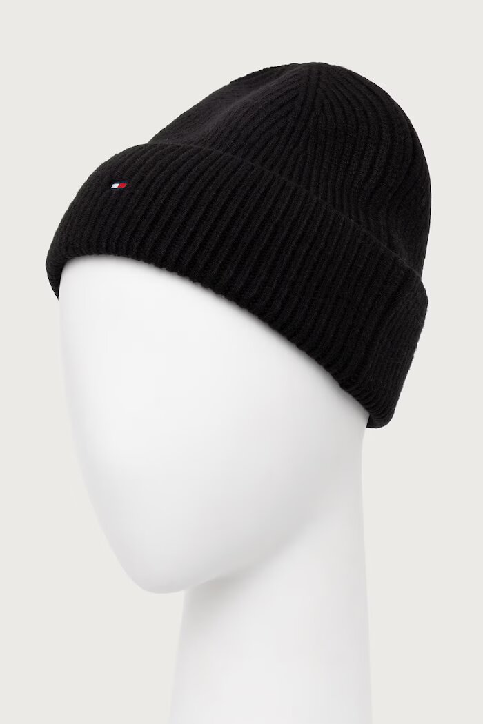Tommy Hilfiger шапка дамска с вълна черна AW0AW19102