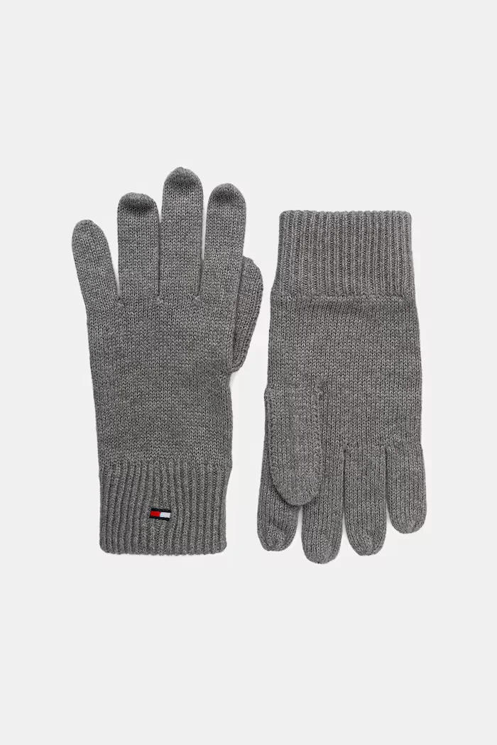 Tommy Hilfiger Шапка и ръкавици с кашмир (2 броя) в сиво AM0AM13806