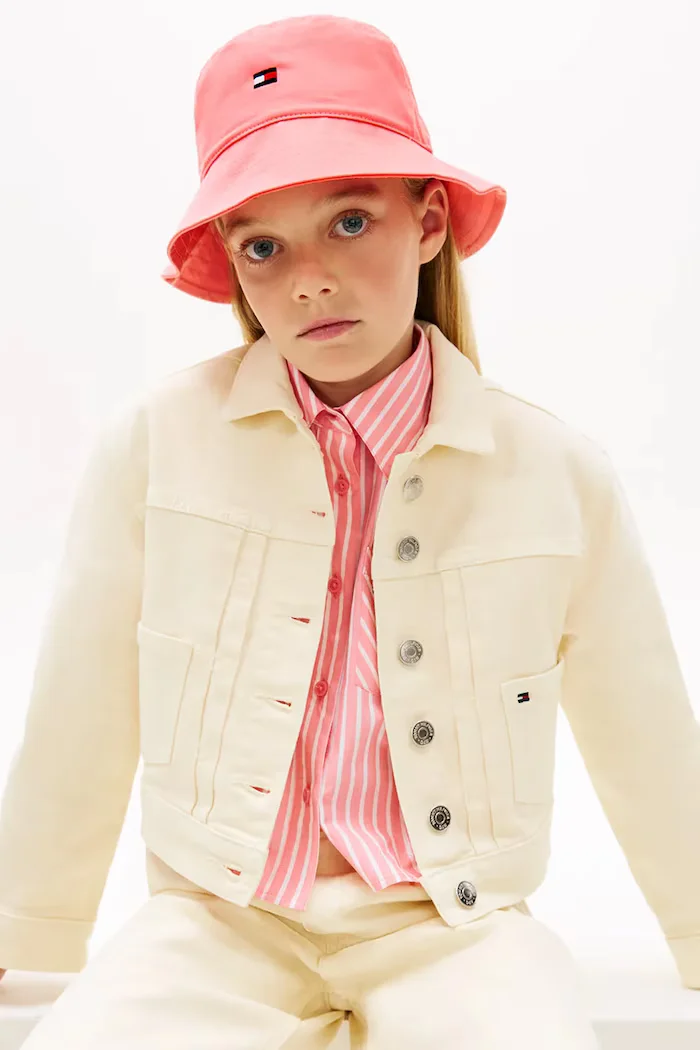 Tommy Hilfiger шапка идиотка за деца от памук розова KA0KA00041
