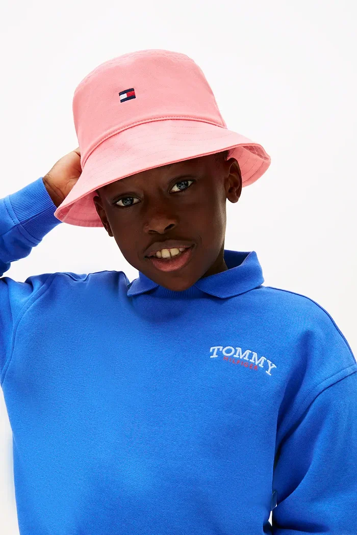 Tommy Hilfiger шапка идиотка за деца от памук розова KA0KA00041