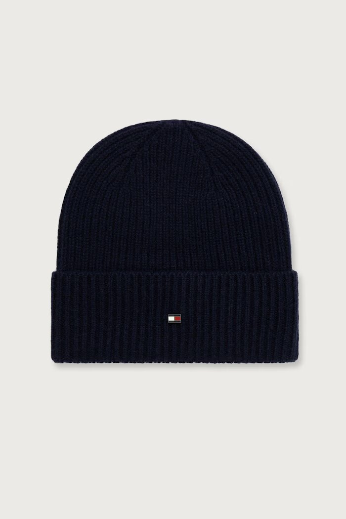 Tommy Hilfiger шапка мъжка от кашмир тъмносиня AM0AM14535