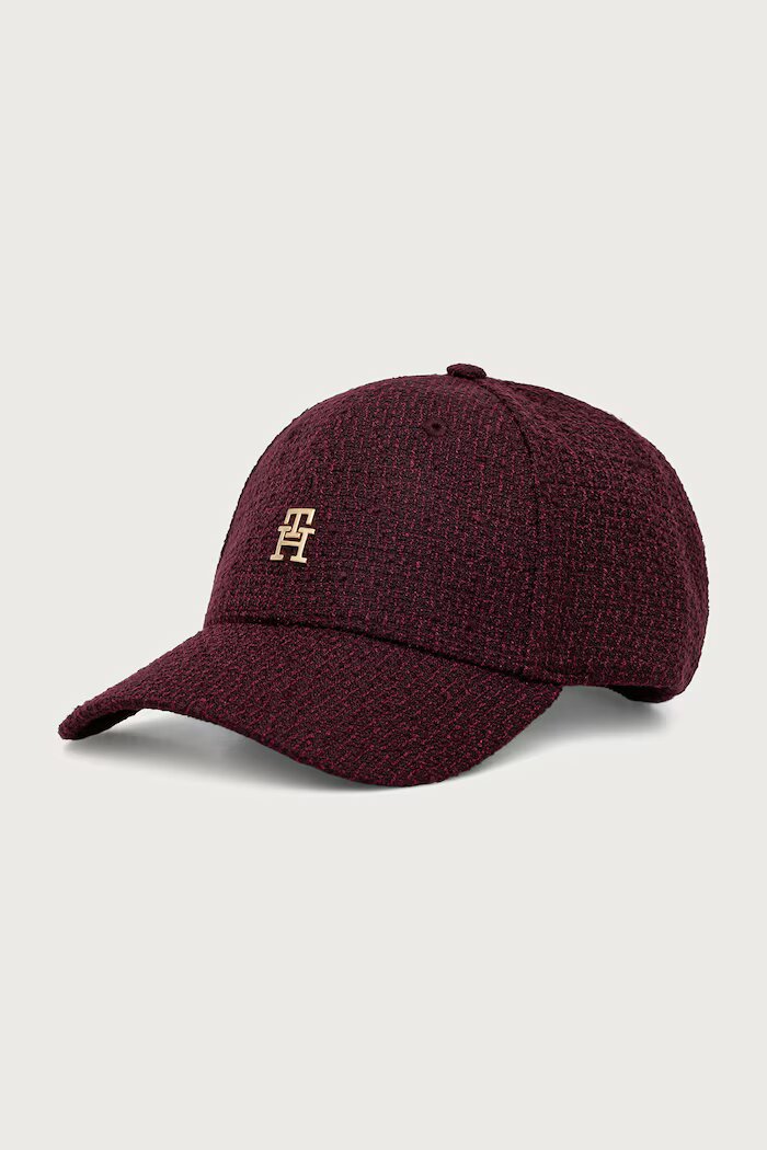 Tommy Hilfiger шапка с козирка дамска бордо AW0AW19096
