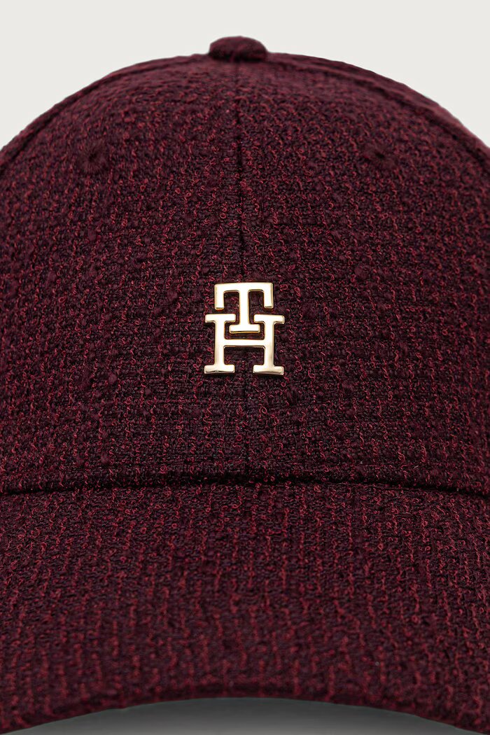 Tommy Hilfiger шапка с козирка дамска бордо AW0AW19096