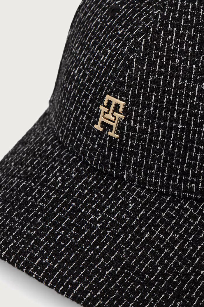 Tommy Hilfiger шапка с козирка дамска черна AW0AW19096