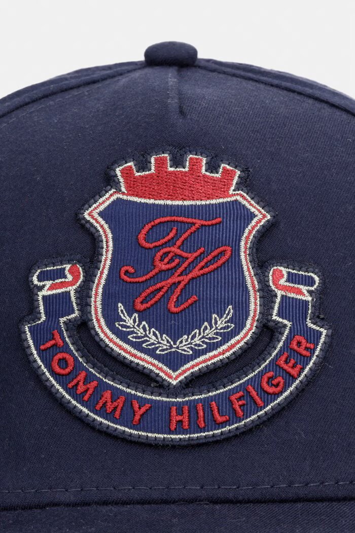 Tommy Hilfiger шапка с козирка мъжка от памук тъмносиня AM0AM14104