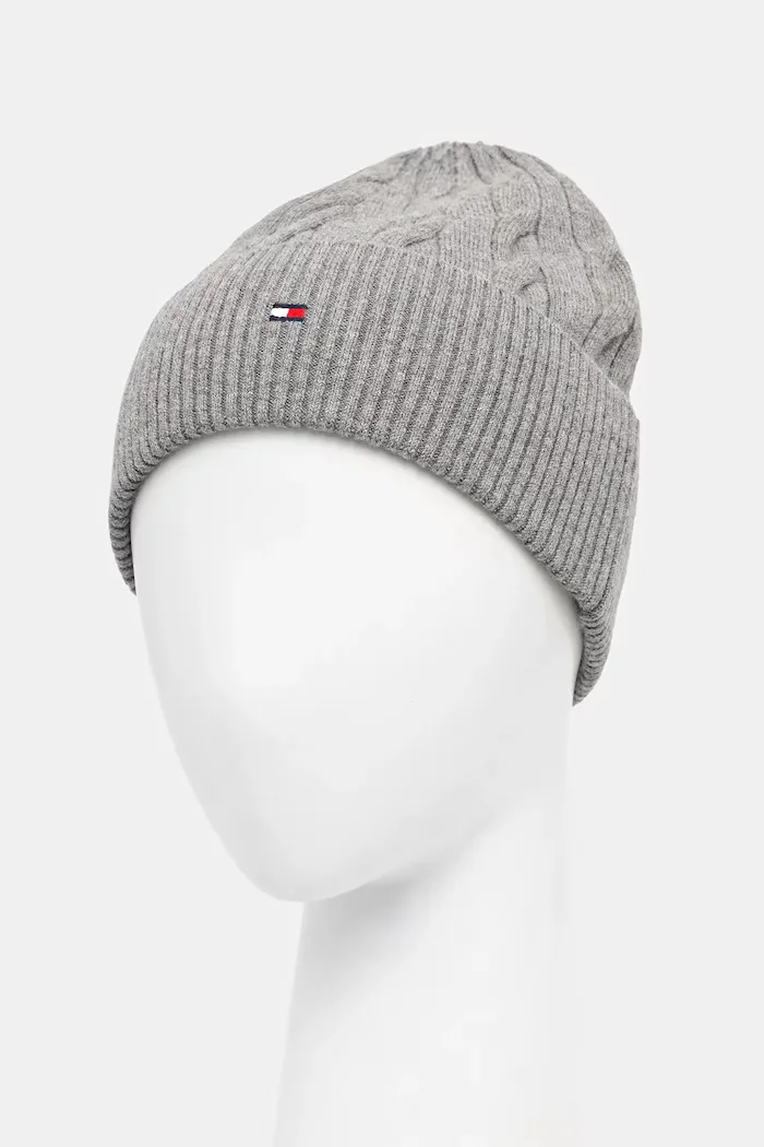 Tommy Hilfiger Шапка с вълна в сиво AM0AM13588