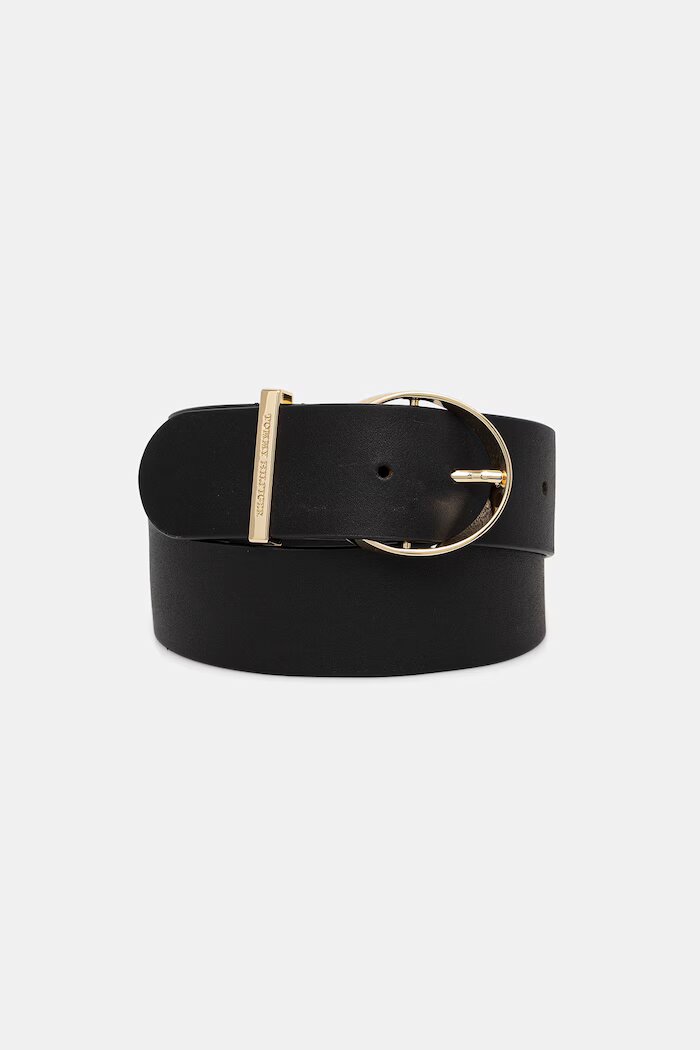Tommy Hilfiger широк колан дамски от кожа черен AW0AW18563
