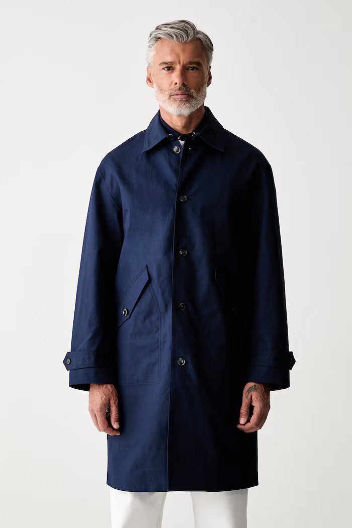 Tommy Hilfiger шлифер мъжки от памук тъмносин MW0MW43527