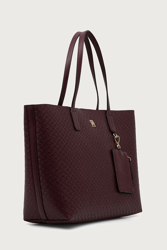 Tommy Hilfiger шопинг чанта дамска от имитация на кожа бордо AW0AW19004